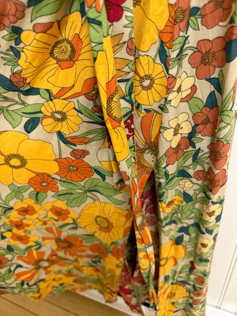 Sophia Wrap Maxi Dress - Gold Vintage Floral - Picture 8 of 11